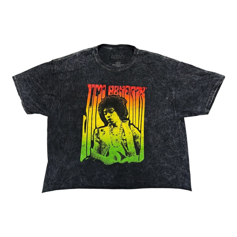 True Vintage Los Angeles Jimi Hendrix Graphic Tee Shirt Womens Large Acid Wash